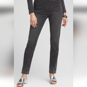 CHICO'S Embellished Pull-On Ankle Jeggings Size 4T